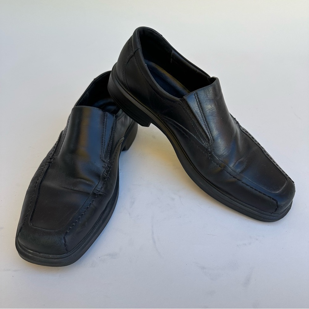 Ecco Shoes Mens EU 45 US 11 Black Leather Loafers Slip On Comfort Berlin 49804